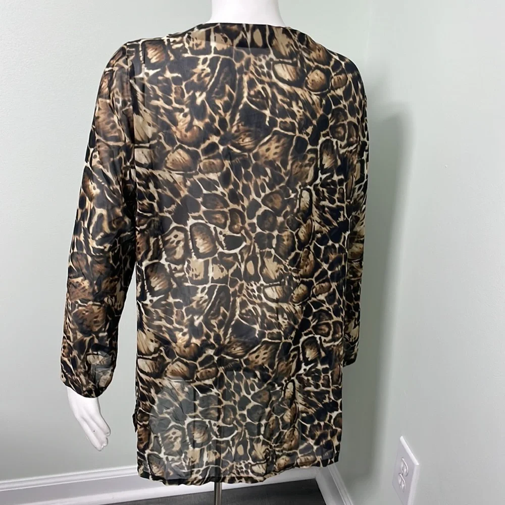 VICTORIA'S SECRET Sheer lace up Leopard Swim Coverup size small - Picture 4 of 6